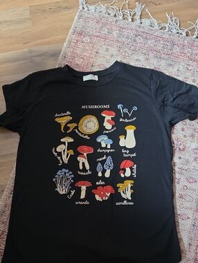 Black Mushroom Graphic Tee
